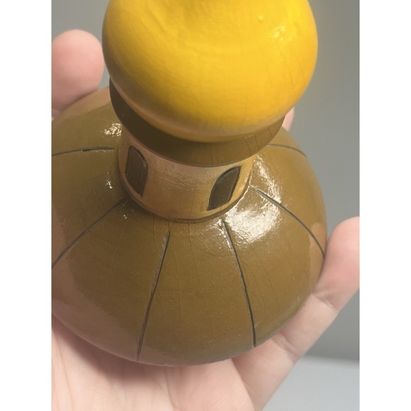 Vtg Russian Treasure Box Canister Jar Hand Carved Wooden Lidded Made In USSR - Picture 9 of 15